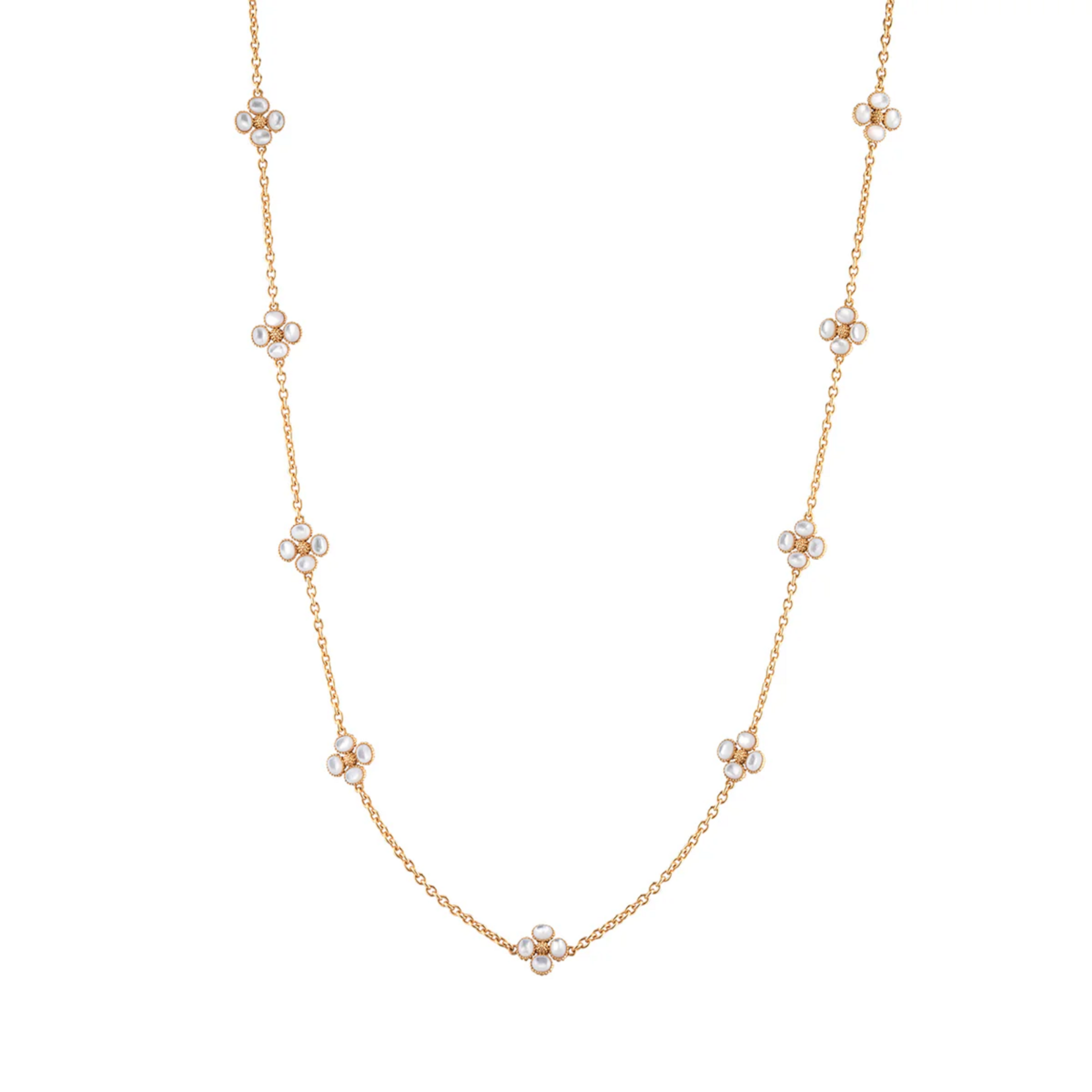 Juliska Berry Clover Double Sided Necklace - Mother of Pearl