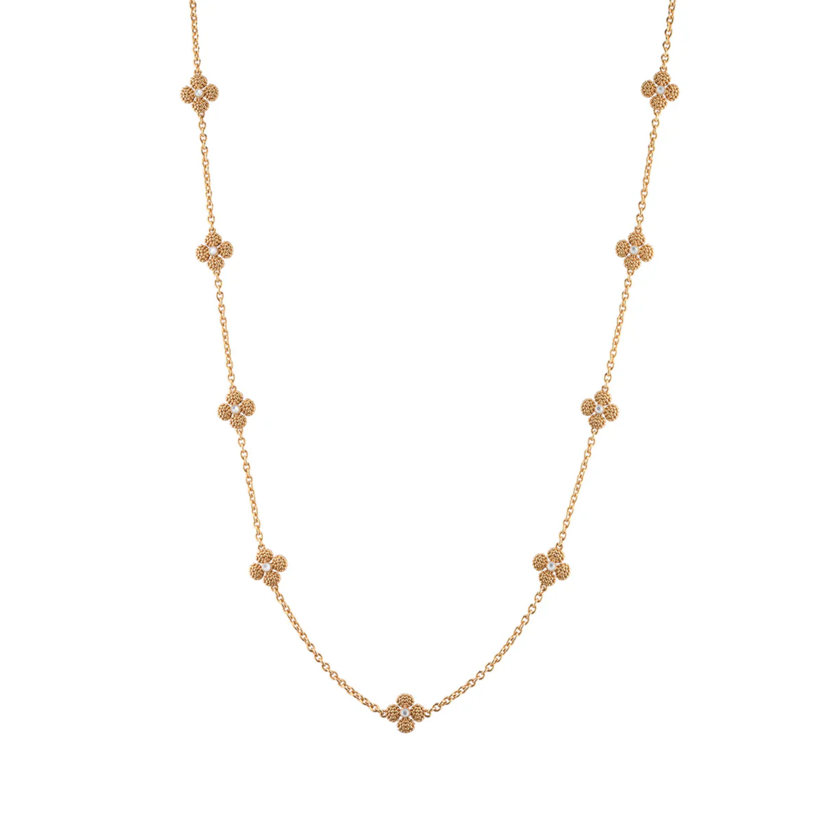 Juliska Berry Clover Double Sided Necklace - Mother of Pearl