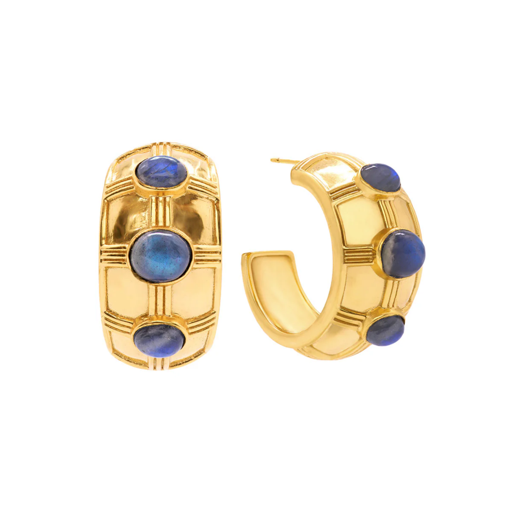Juliska Cleopatra Bold Hoop Earring - Blue Labradorite