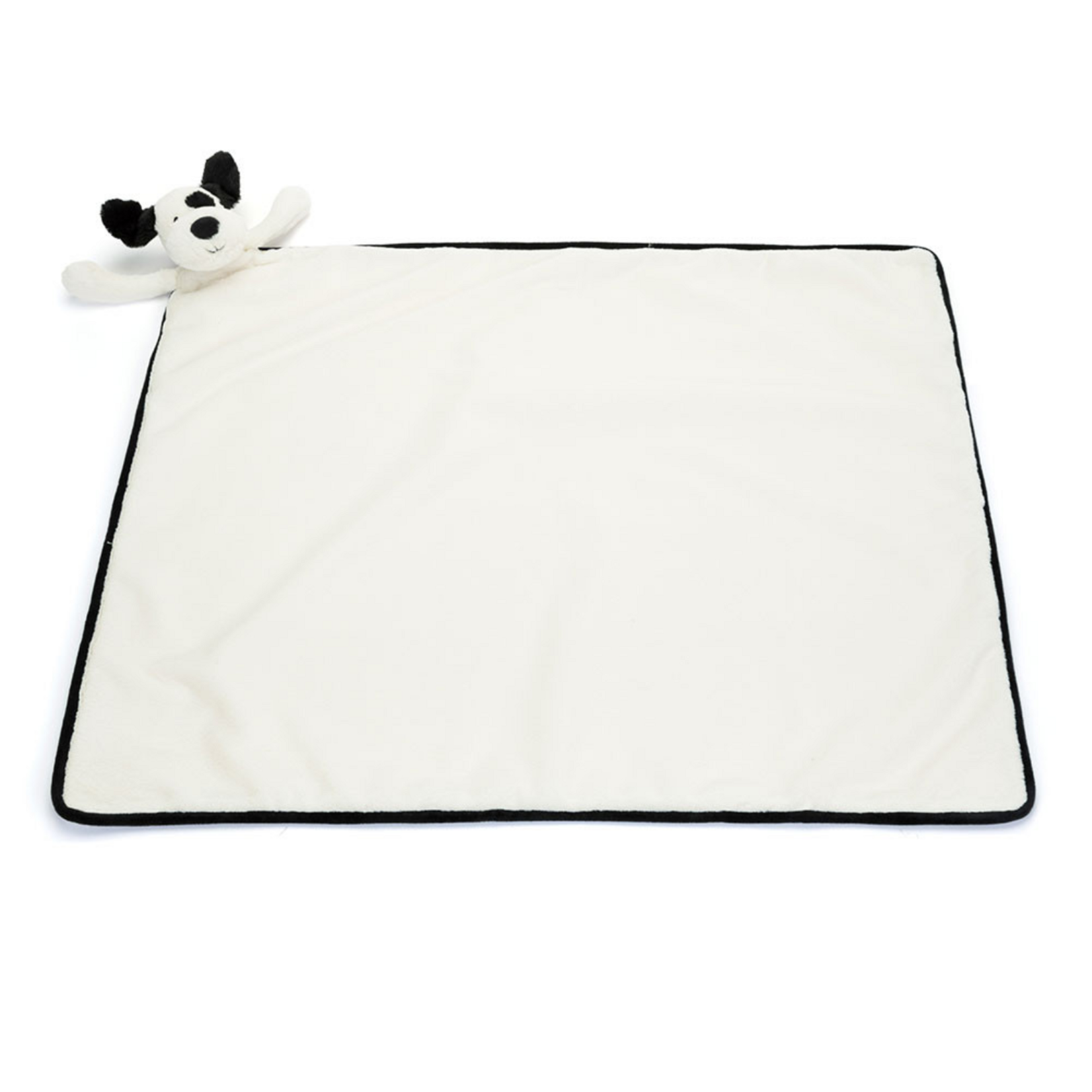 JellyCat Jellycat Bashful Black & Cream Puppy Blankie