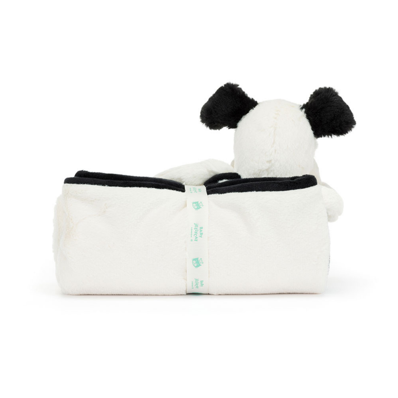 JellyCat Jellycat Bashful Black & Cream Puppy Blankie