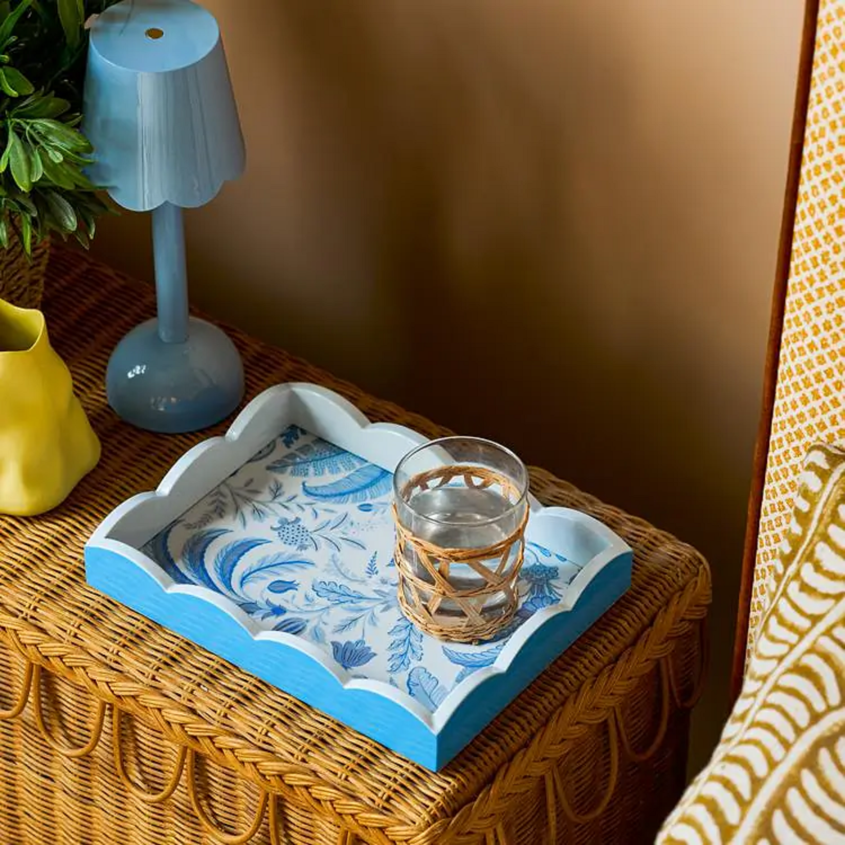 Addison Ross Addison Ross Palm Beach Scallop Tray Blue