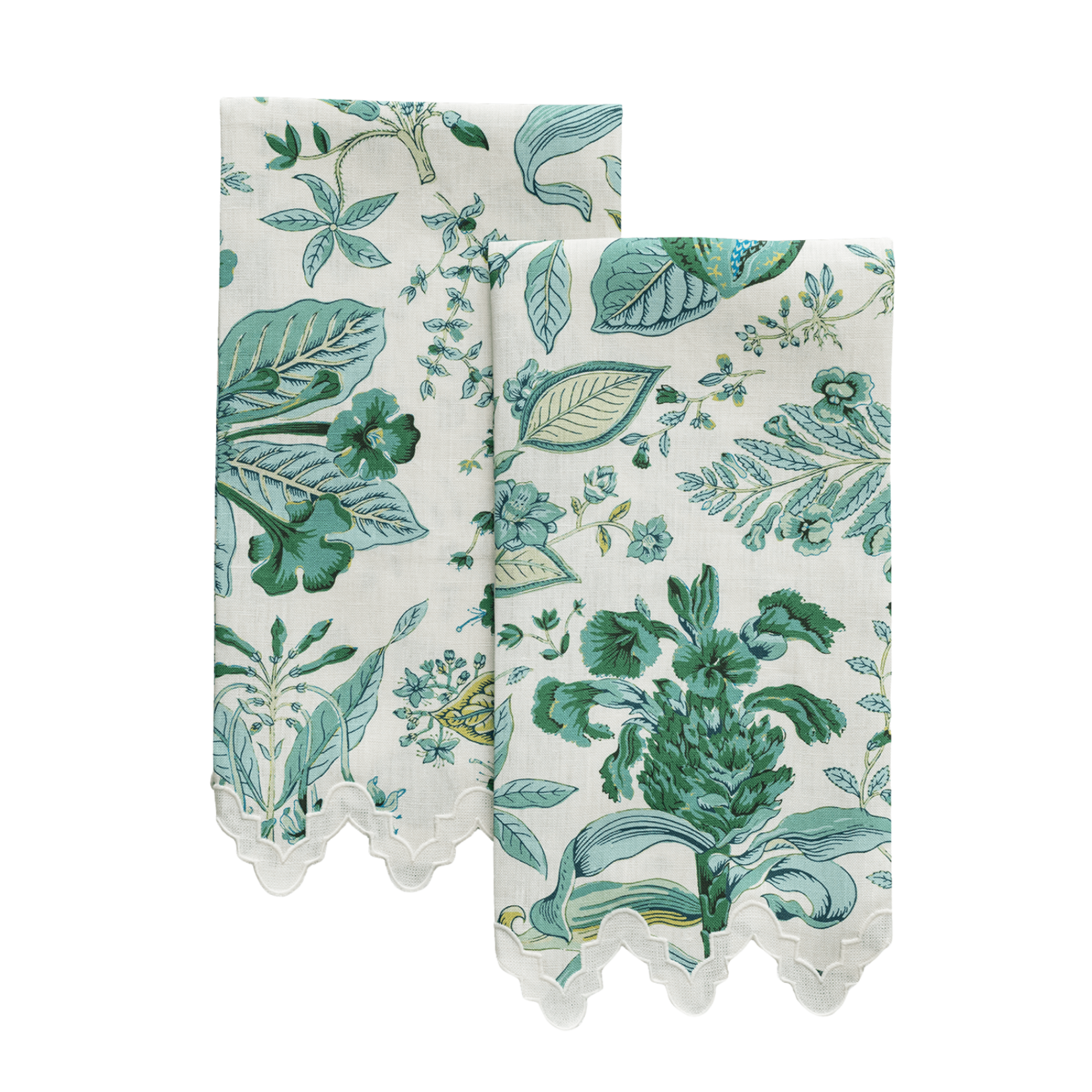 Matouk Matouk Pomegranate Guest Towel Set of Two - Emerald