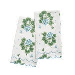 Matouk Matouk Geranium Linen Guest Towel Set of Two - Blue