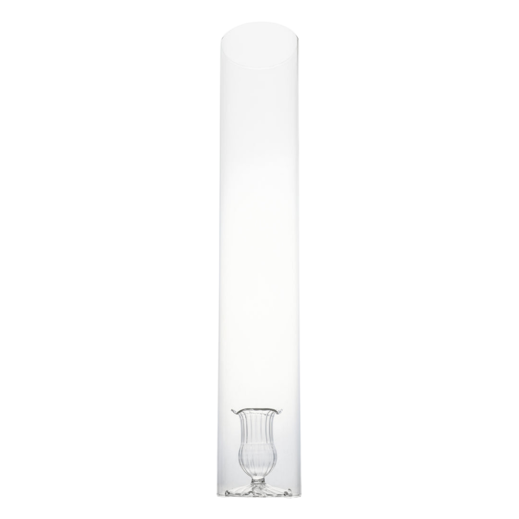 Abigails Two-Piece Candleholder with Cylinder - Clear