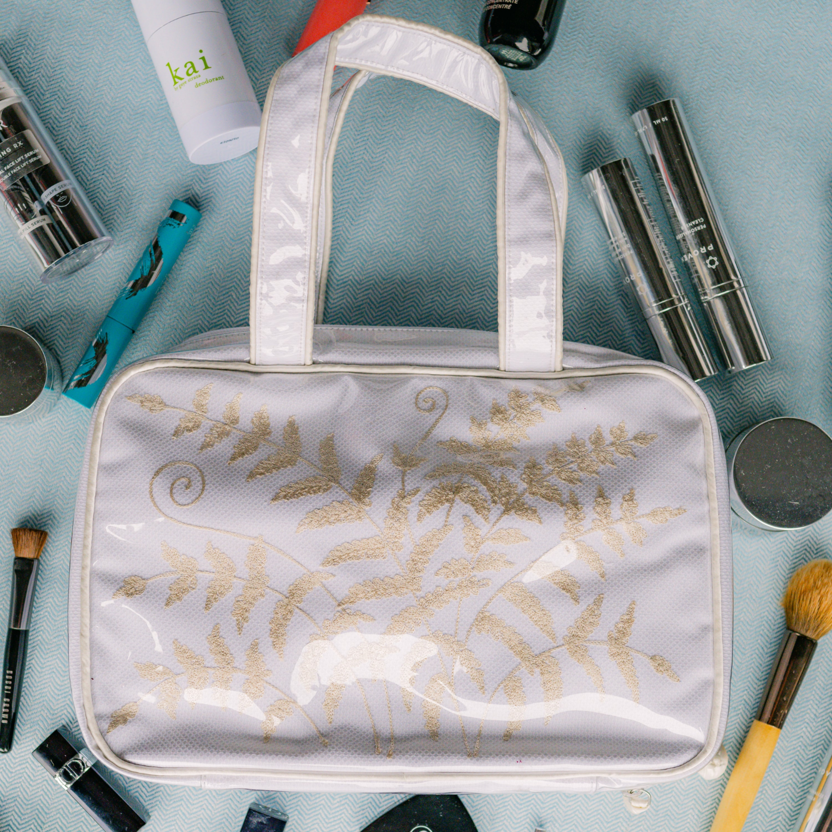 Fern Hanging Cosmetic Bag - Ivory