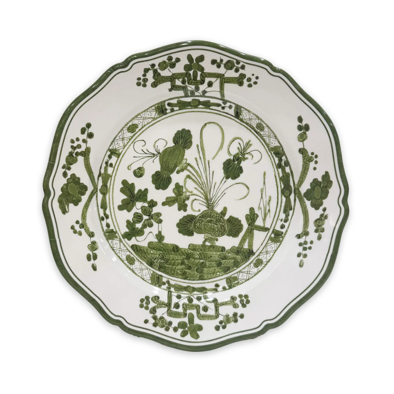Beatriz Ball Vida Faenza Plates White & Green Set of Four