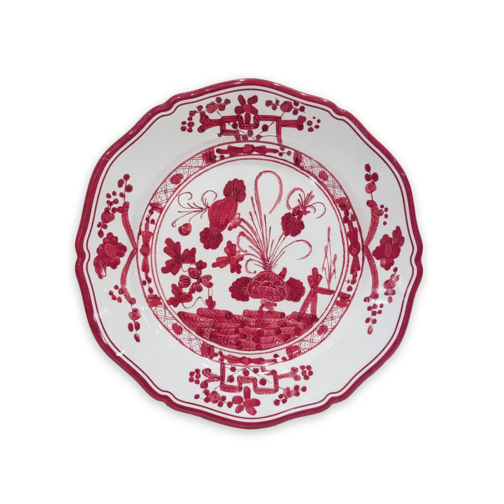 Beatriz Ball Vida Faenza Plates White & Red Set of Four