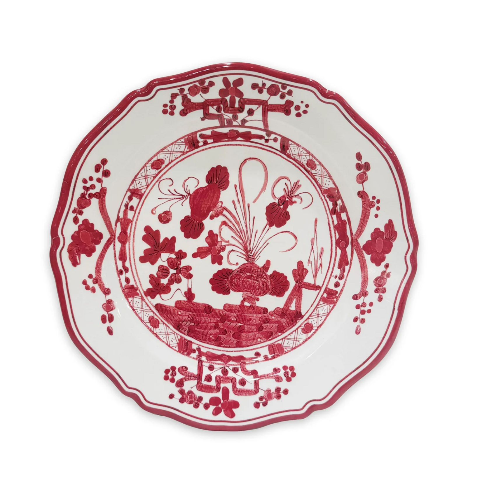 Beatriz Ball Vida Faenza Plates White & Red Set of Four
