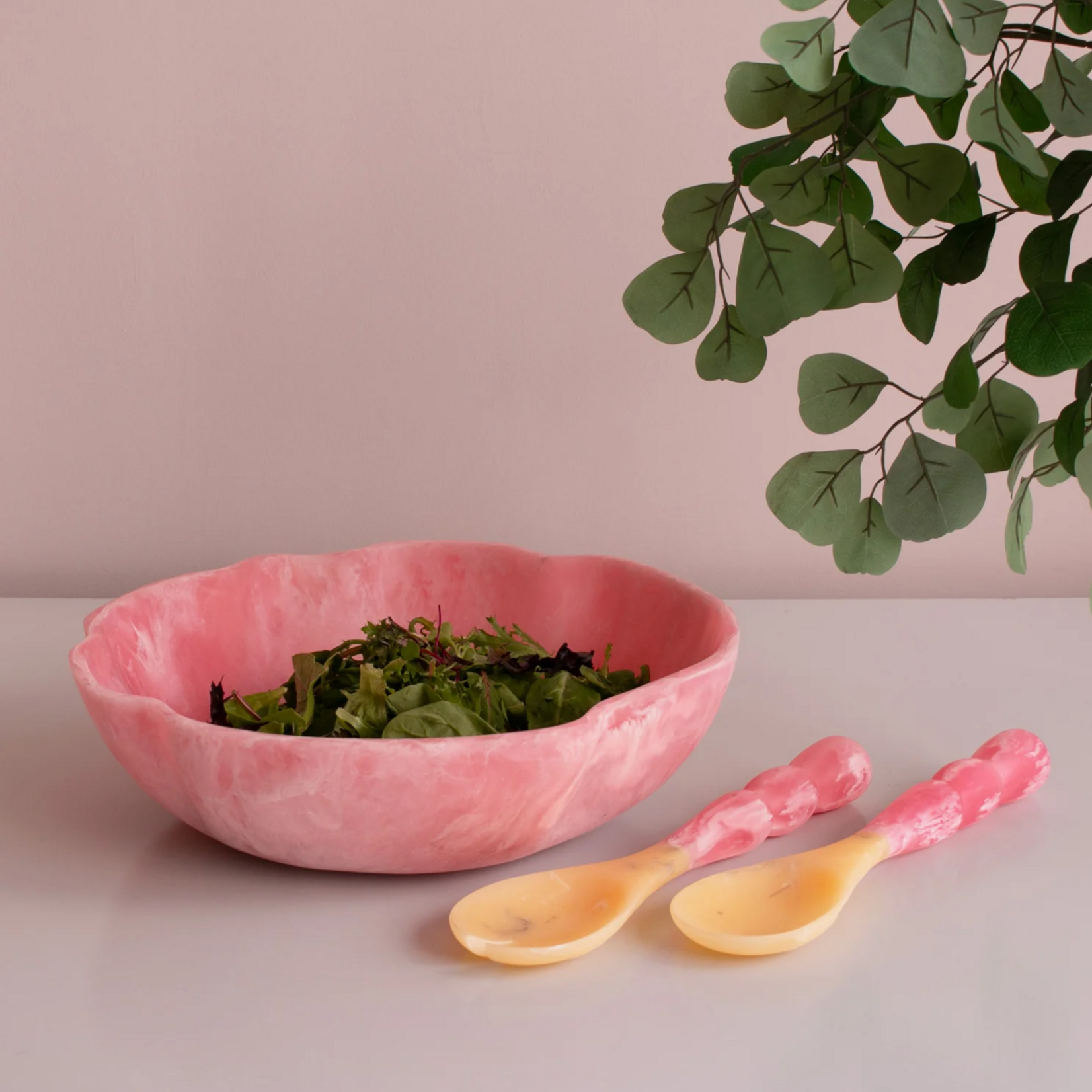 Beatriz Ball Resin Sorbet Salad Servers - Raspberry