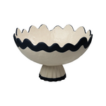 Abigails Footed Bowl Blue & White Rickrack