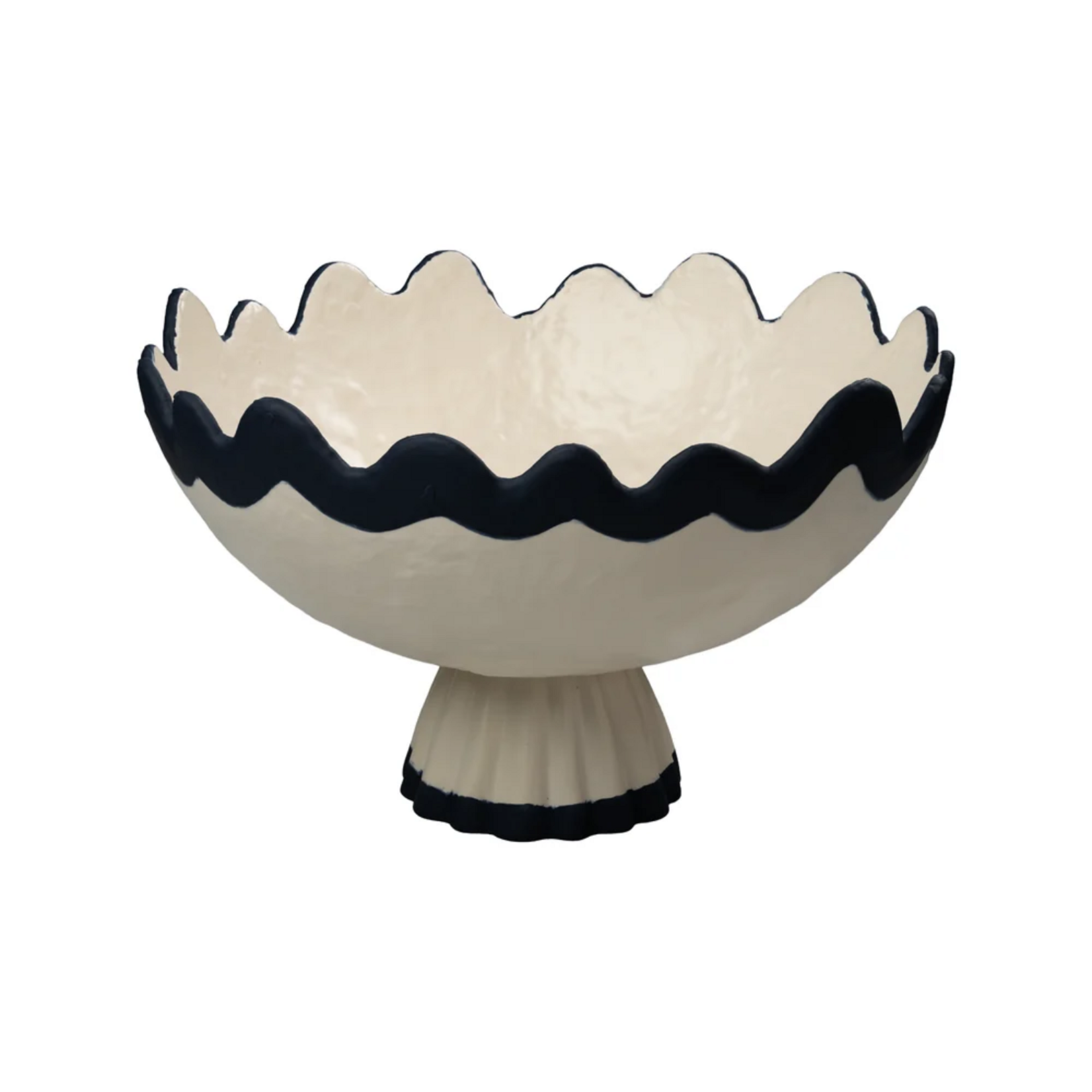 Abigails Footed Bowl Blue & White Rickrack