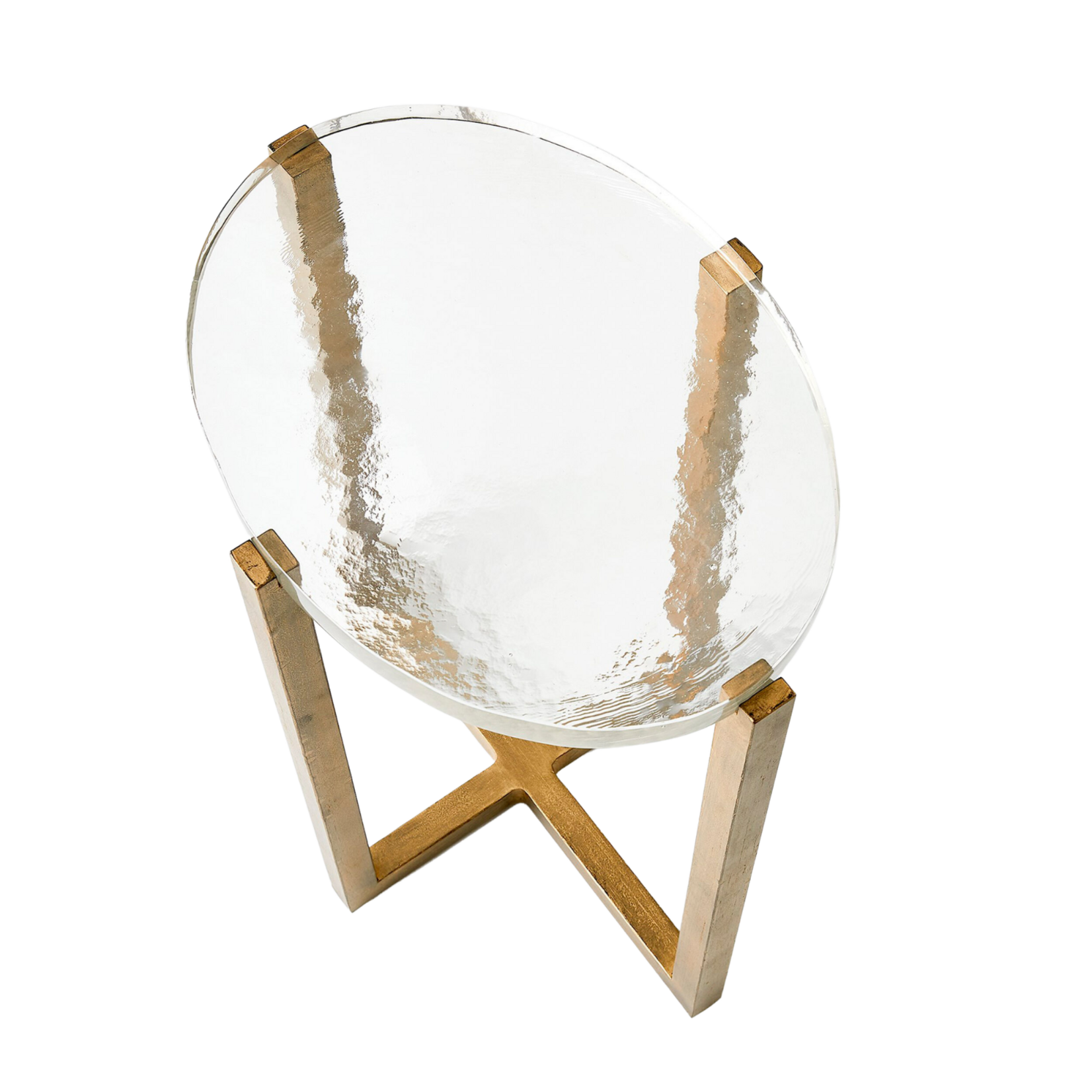 Ice Block Table - Antique Gold
