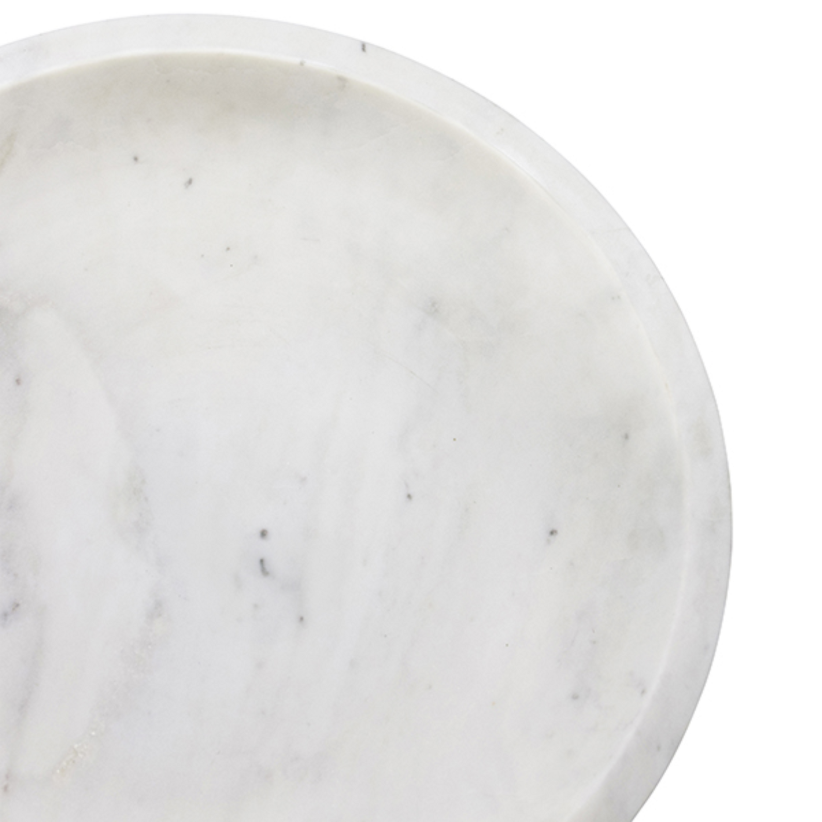 Brissa White Marble Bowl Brass Tapered Pedestal Base