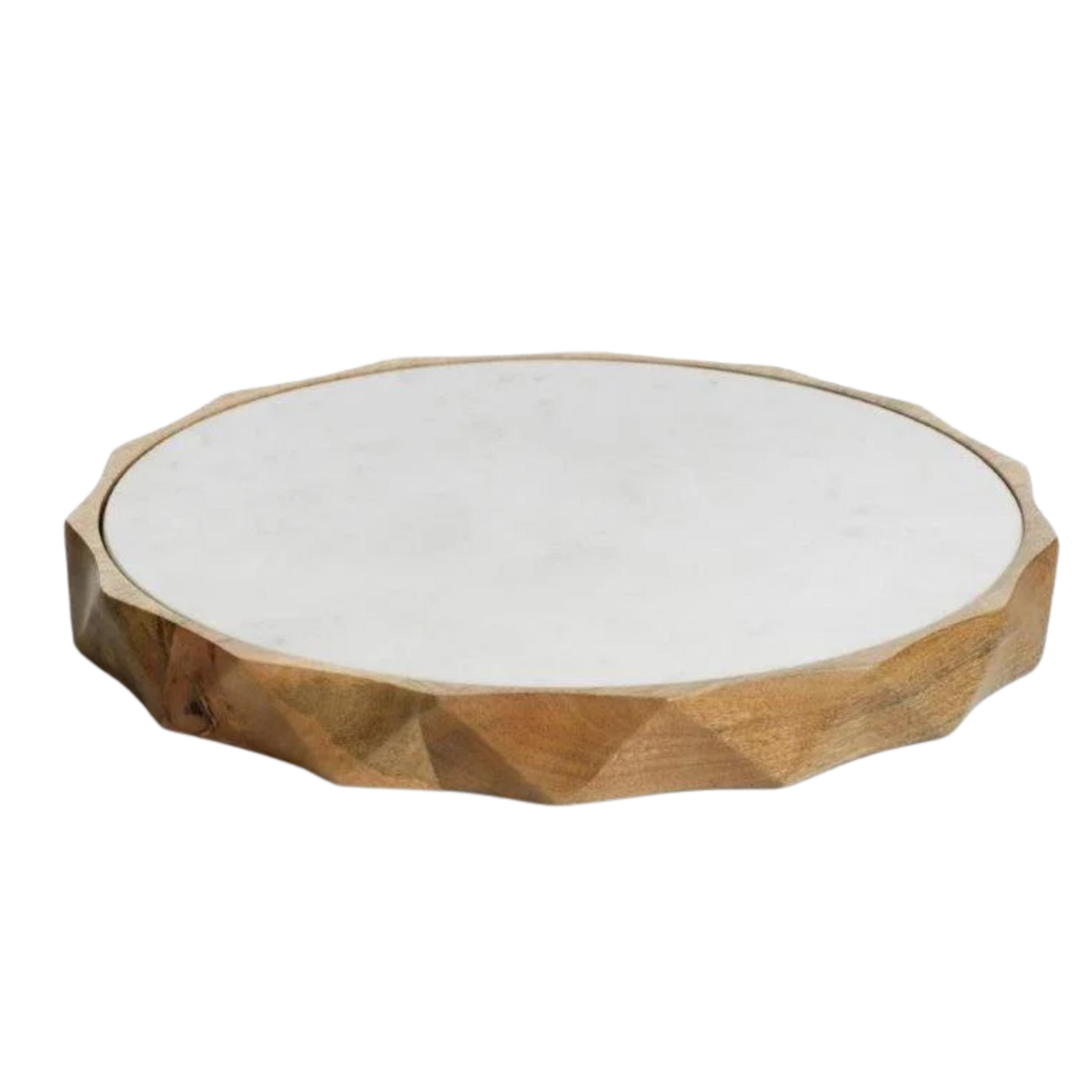 San Ramon Wood & White Marble Board