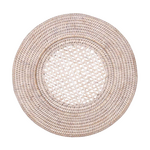 Rattan Round White Charger