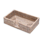 Rattan Guest Towel Holder White