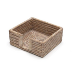 Bleached Rattan Cocktail Napkin Holder White