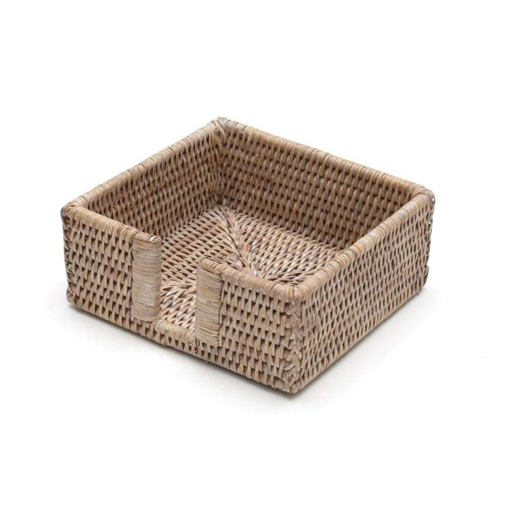 Bleached Rattan Cocktail Napkin Holder White