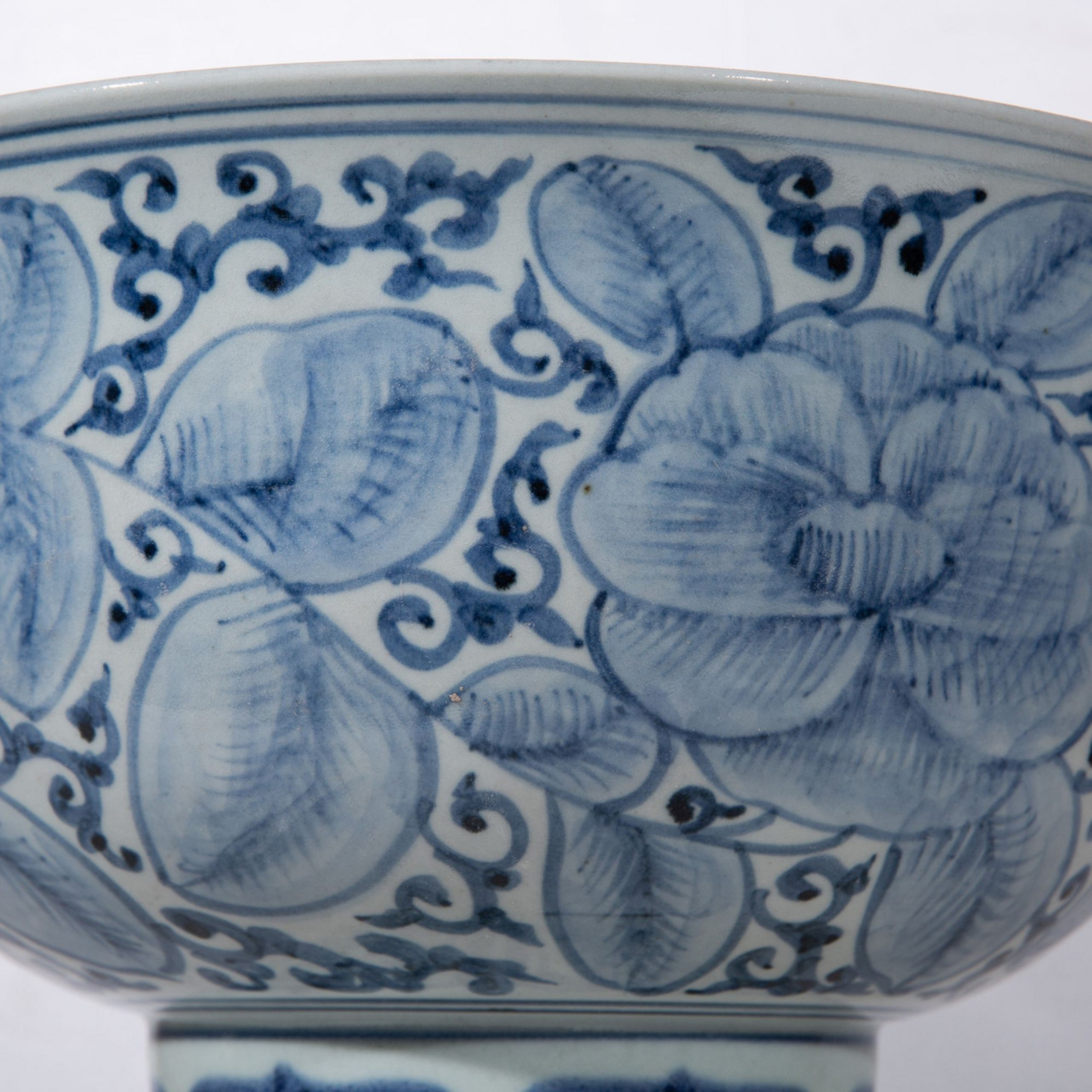 Blue & White Peony Serving Bowl