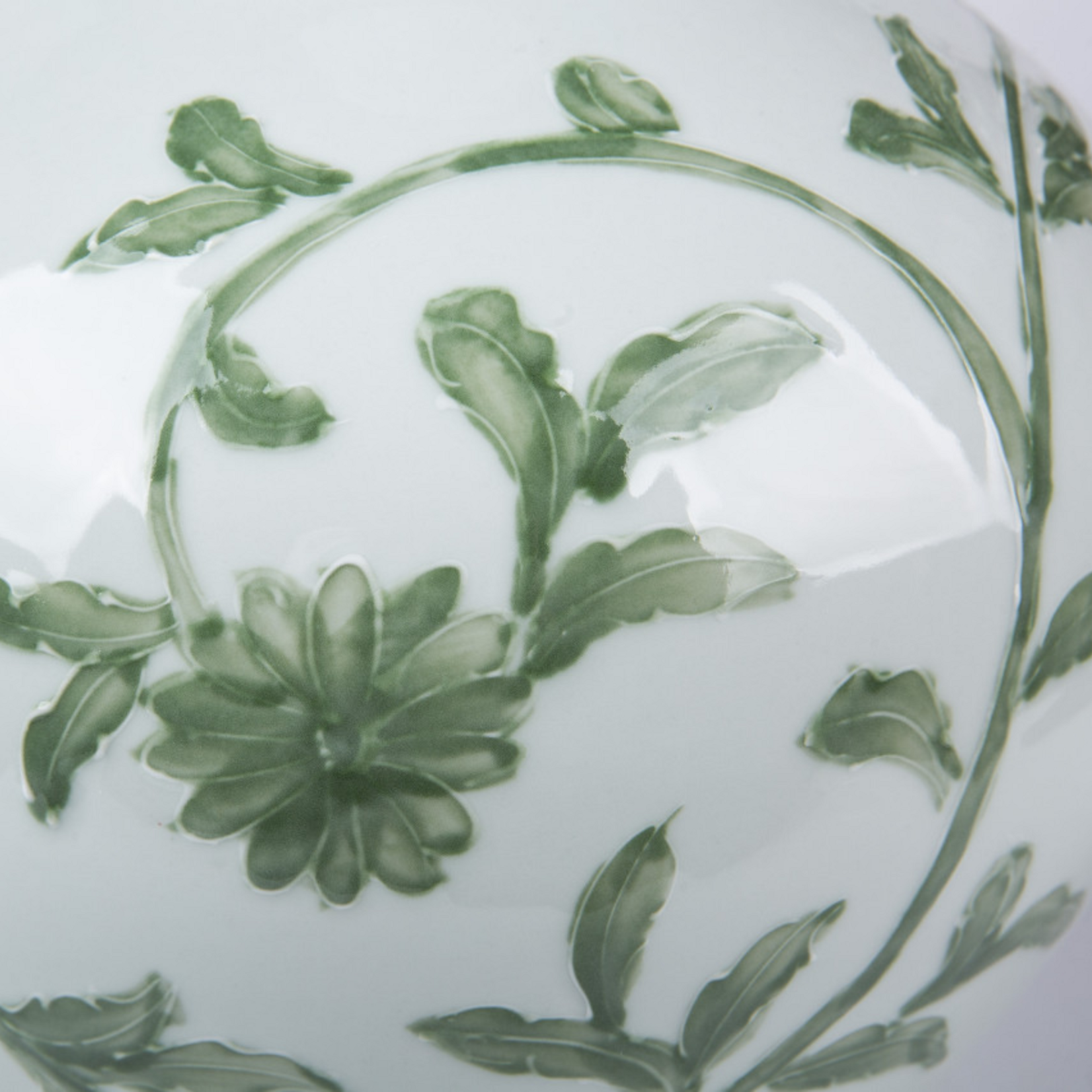 Celadon Green Vine Globular Vase
