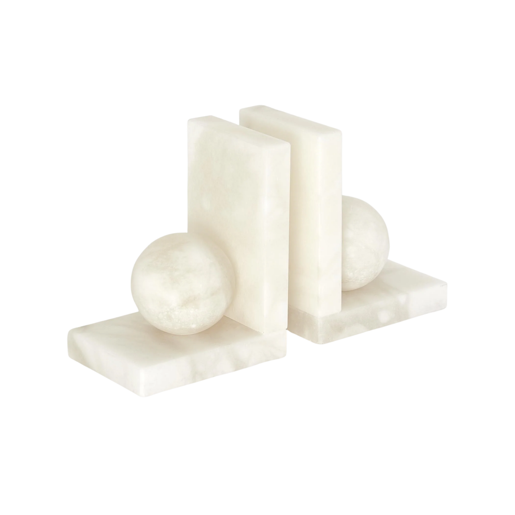 Global Views Alabaster Ball Bookend  Pair