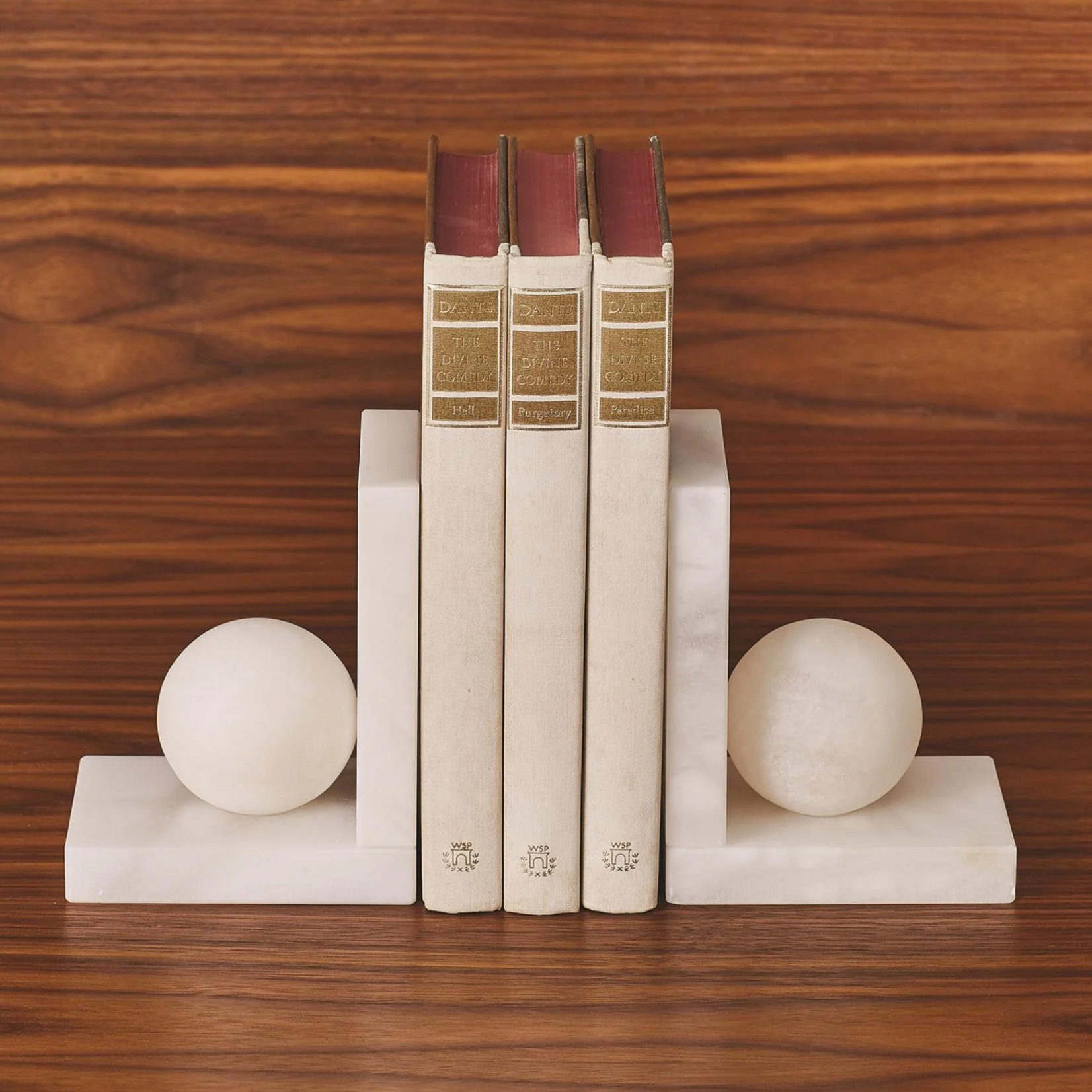 Global Views Alabaster Ball Bookend  Pair