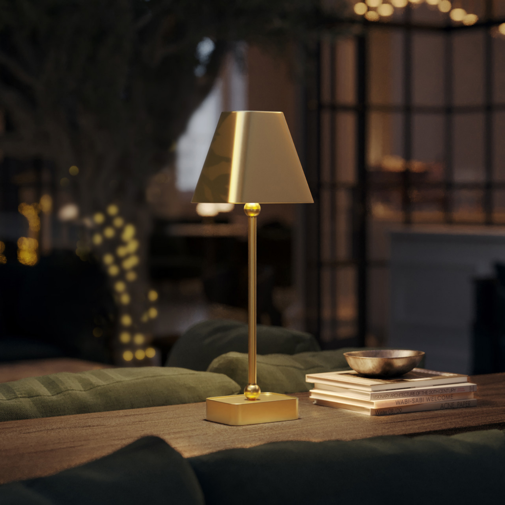 Curry & Co Gadabout Brass Cordless Table Lamp
