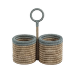 La Cote Coiled Rattan Abaca Utensil Caddy
