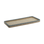 La Cote Coiled Rattan Abaca Rectangular Serving Tray