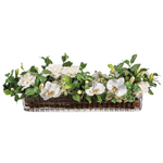 Phalaenopsis, Gardenia, & Twig in Ribbed Glass Vase