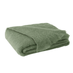 Olive Brushed Mohair Throw