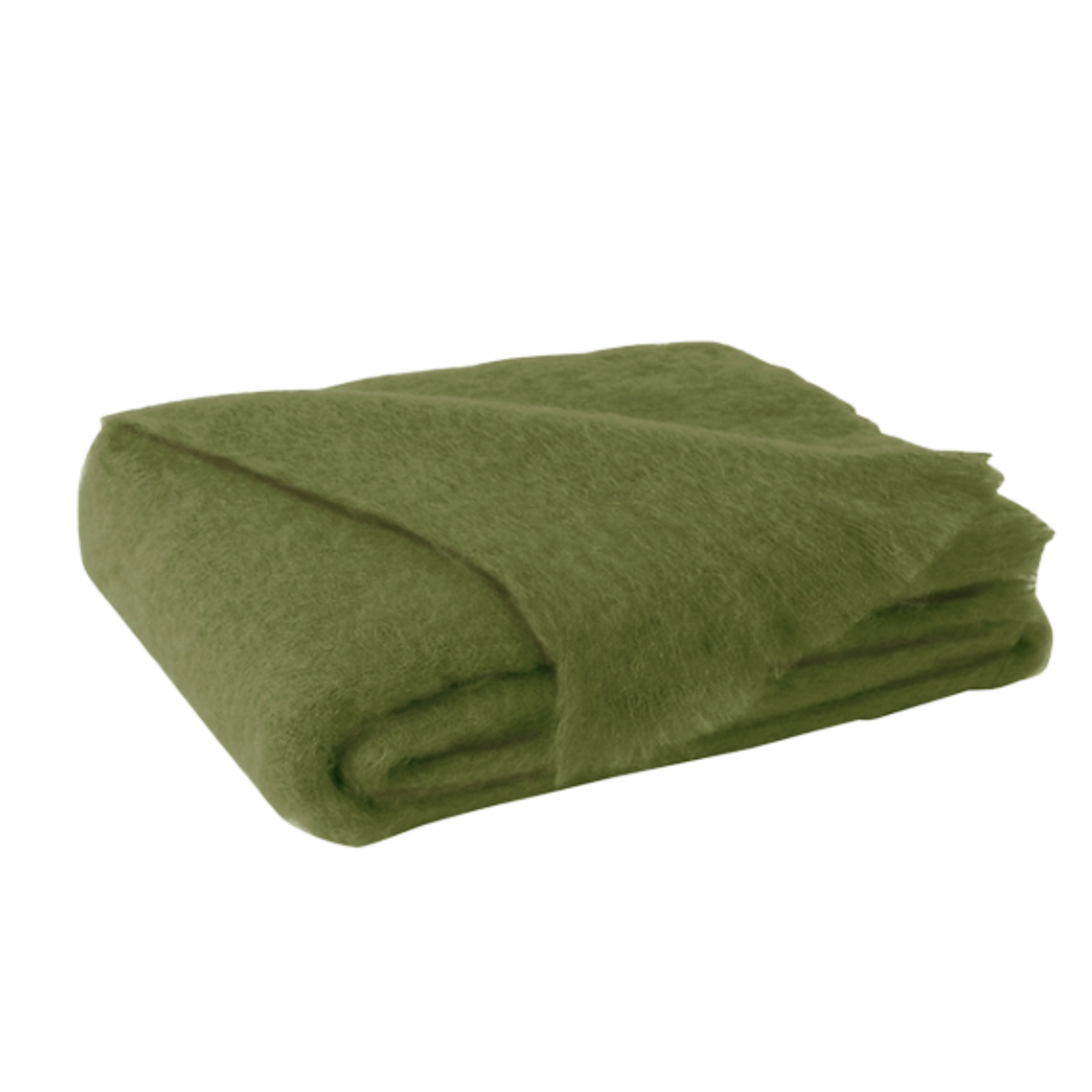 Fern Green  Brushed Mohair Throw