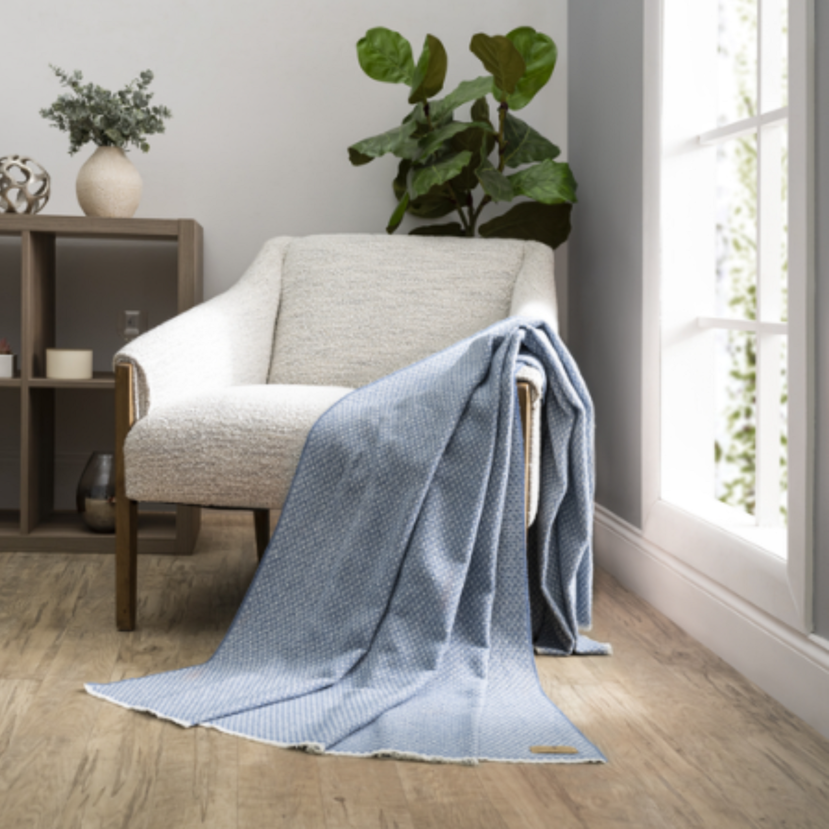 Crytal Blue Hudson Valley Throw