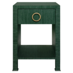 Green Grasscloth Side Table
