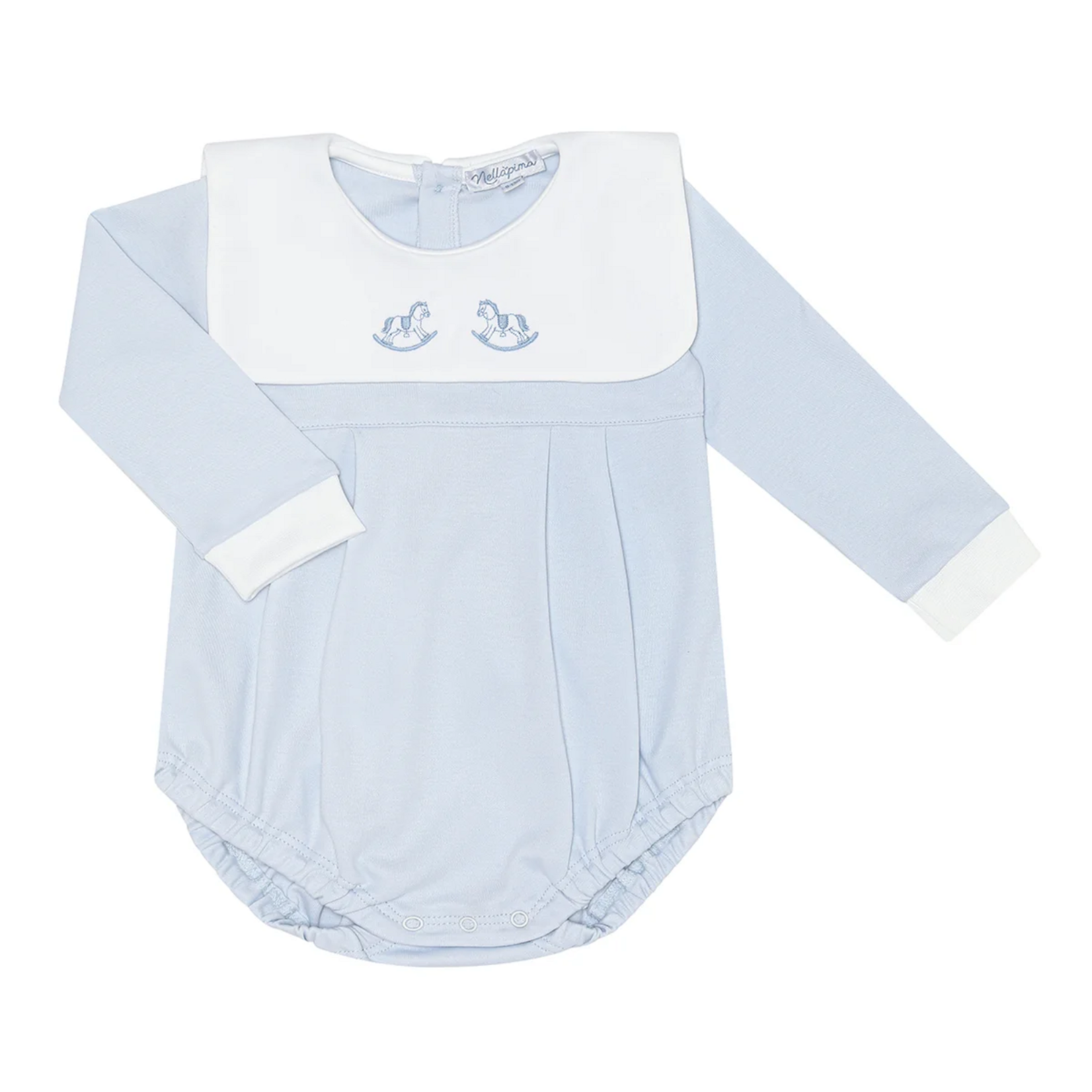 Blue Rocking Horse Baby Long Sleeve Bubble