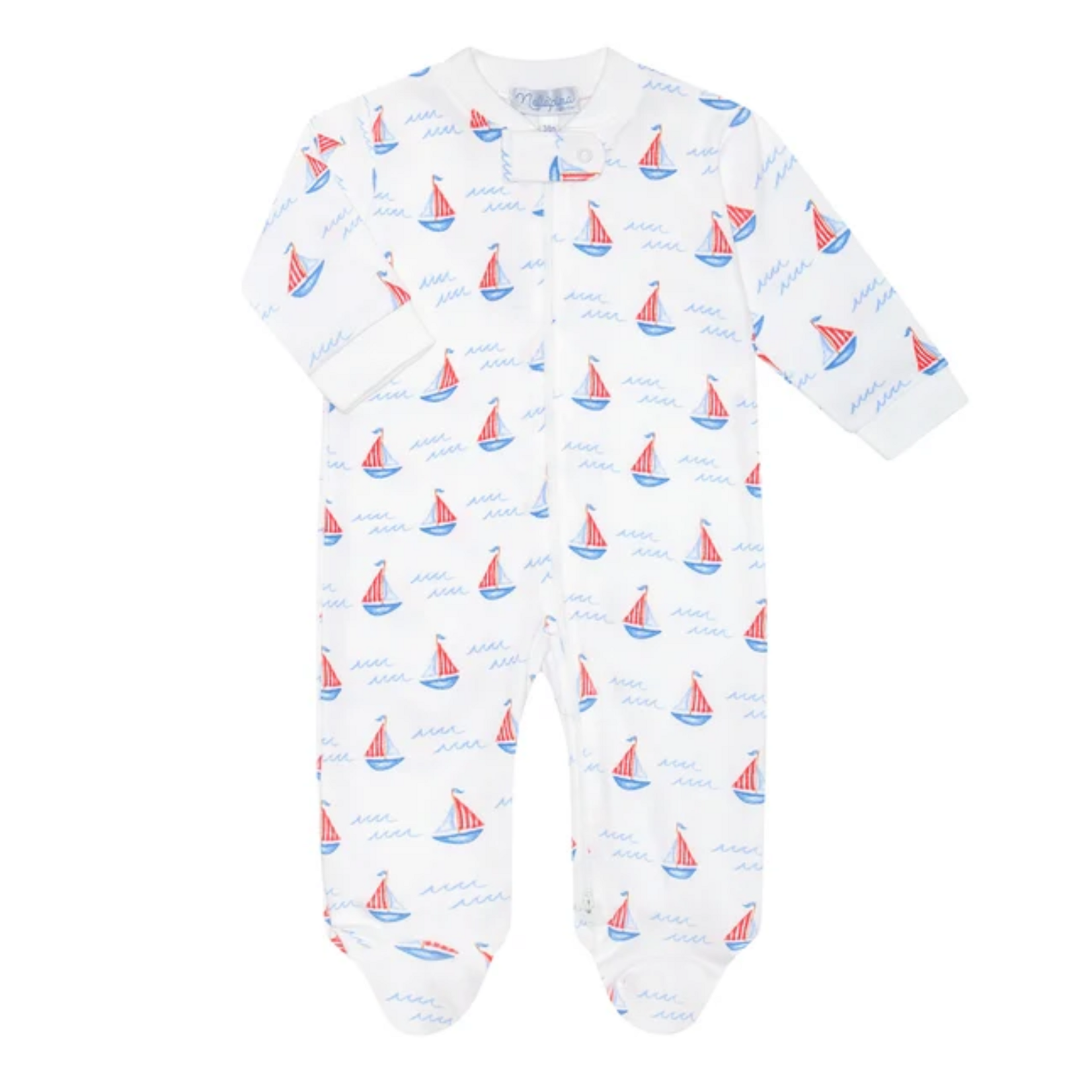 Sailboats Zipper Footie