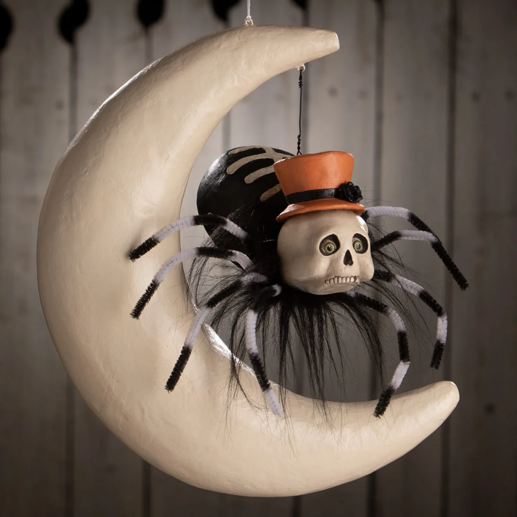 Bethany Lowe Designs Hanging Around Spider on Moon