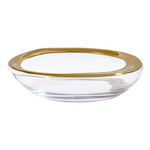 Global Views Harper Organic Formed Bowl- Gold Rim