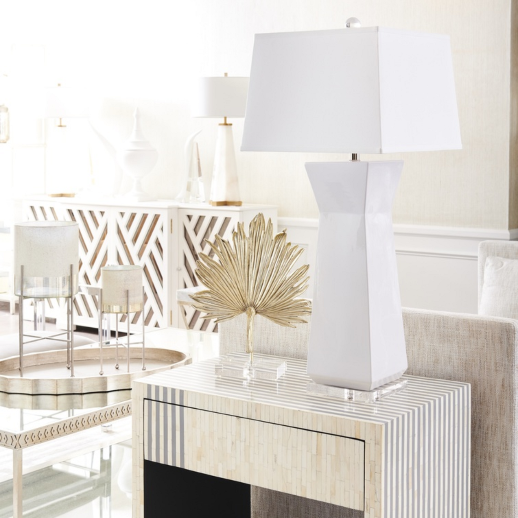 chelsea house Fontainebleau Table Lamp White