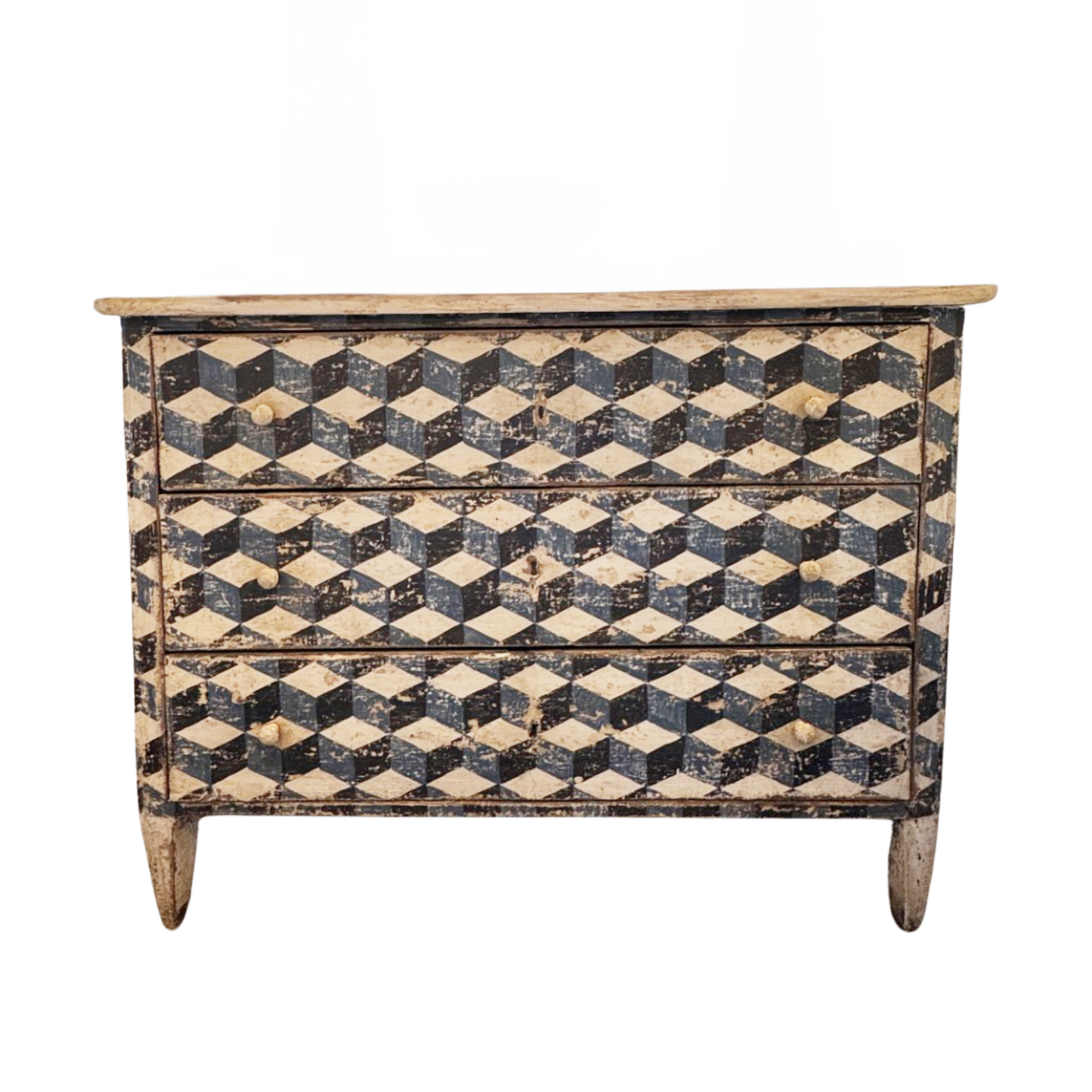 Hand Stenciled French Cabinet