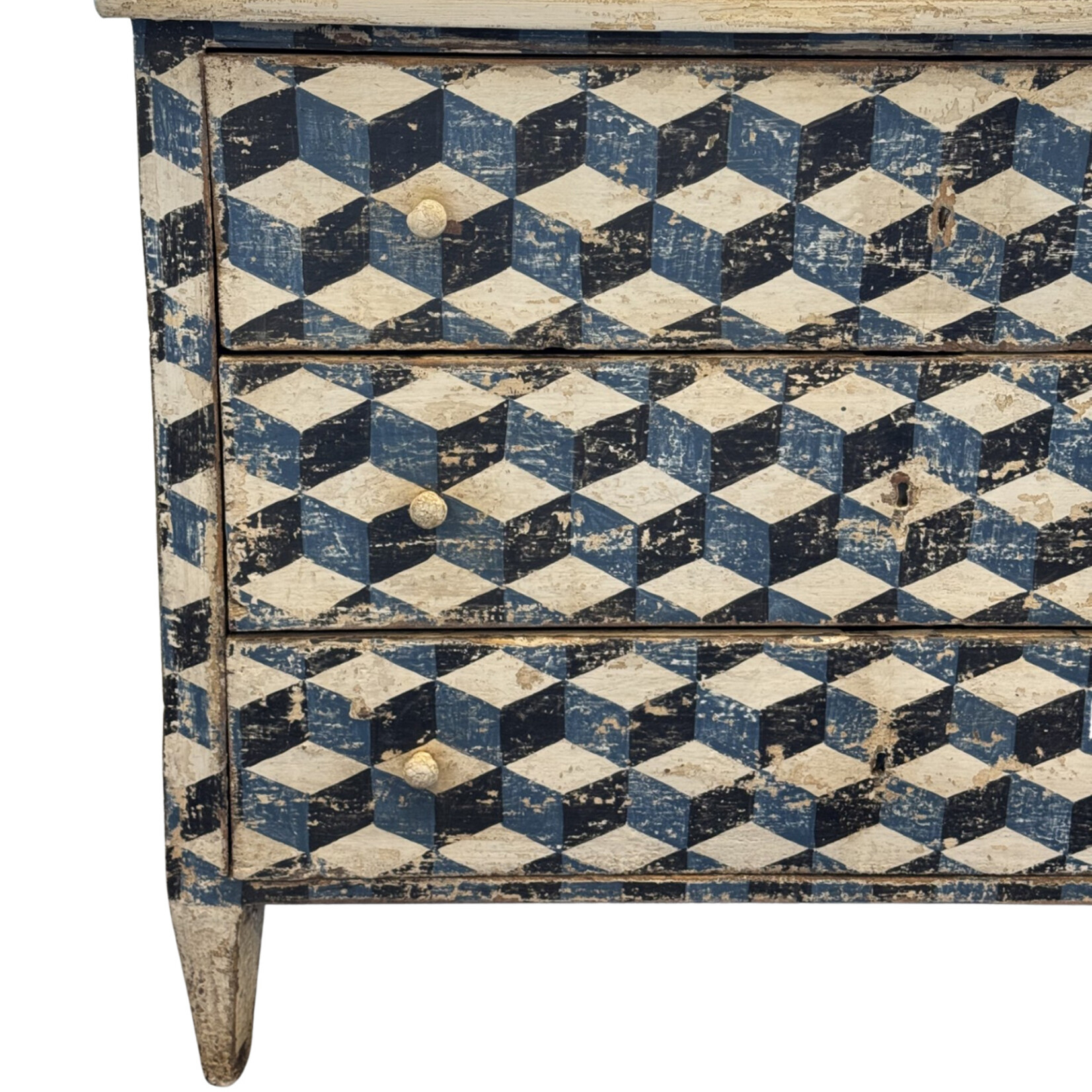 Hand Stenciled French Cabinet