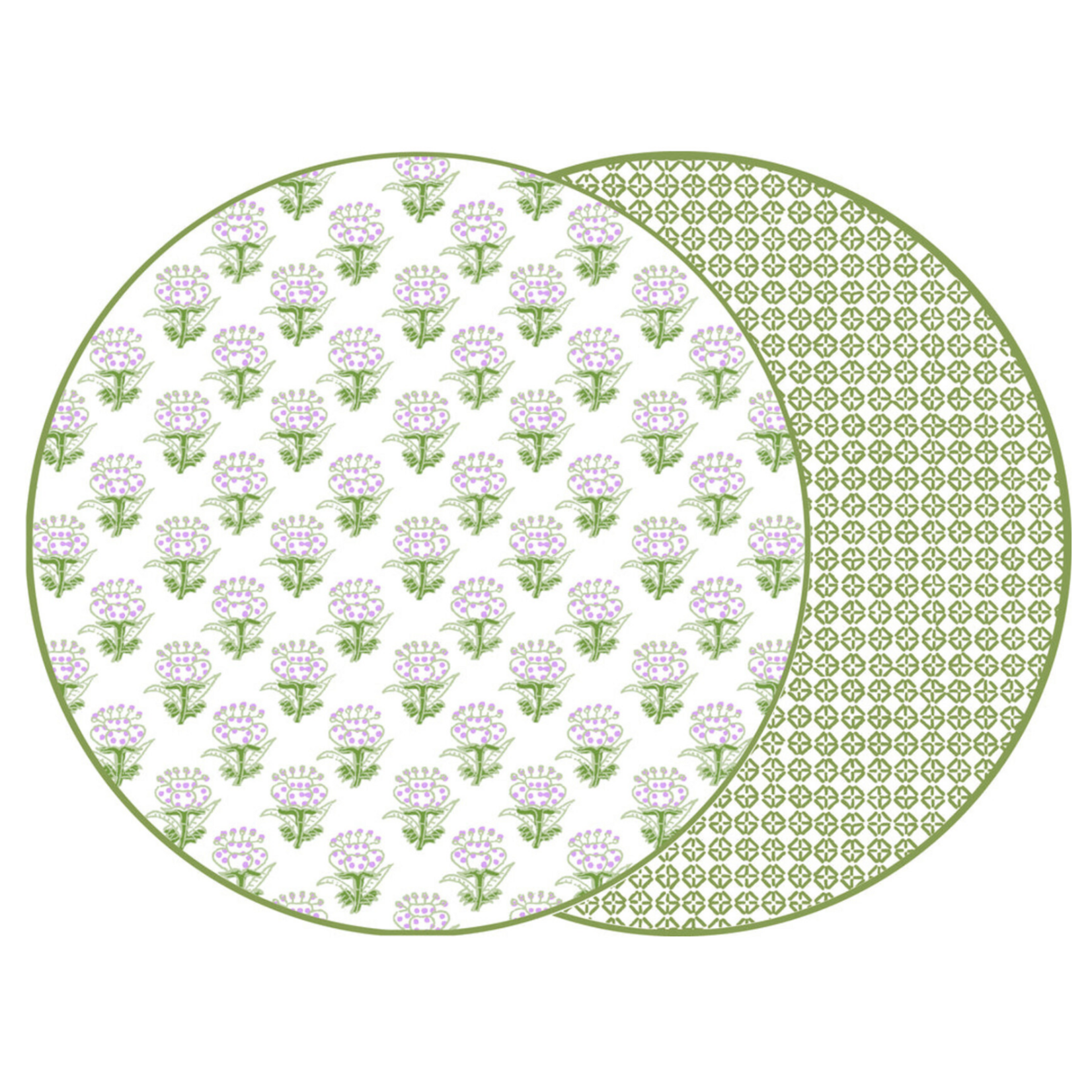 Round Two-Sided Petite Fleur Placemats Set of Two