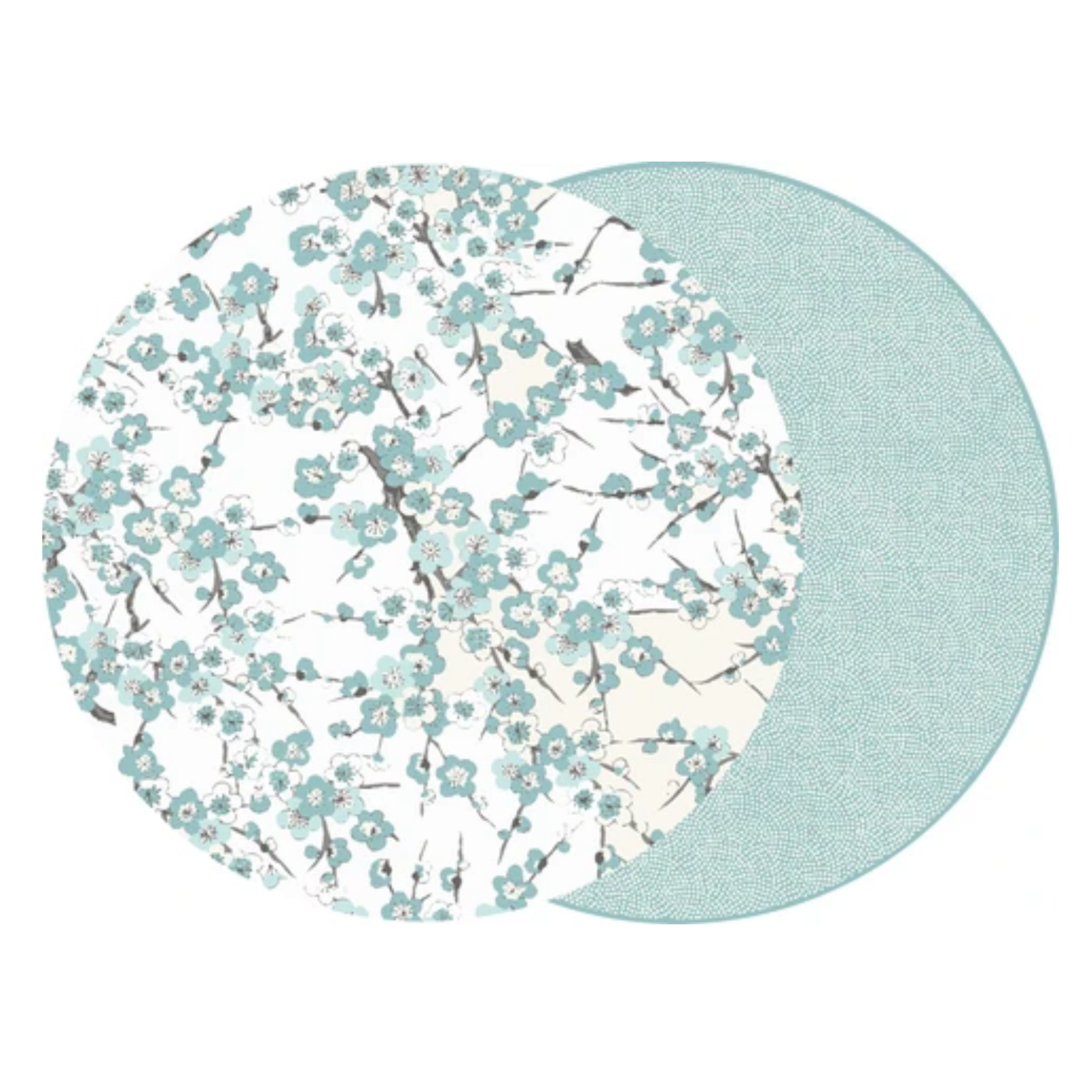 Round Two-Sided Blossom Placement Set of 2 - Medium Blue