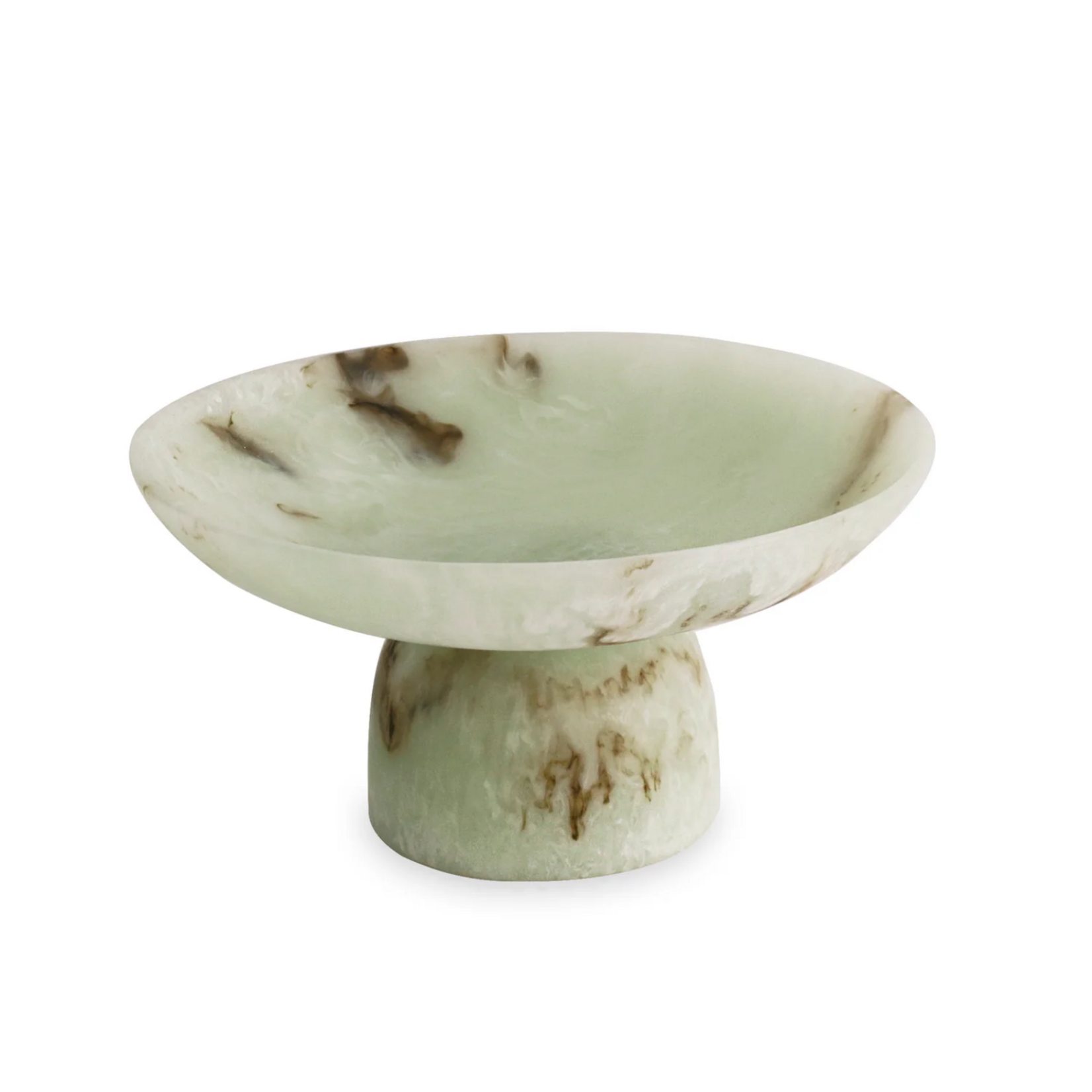 Beatriz Ball Resin Giada Medium Pedestal - Jade Swirl