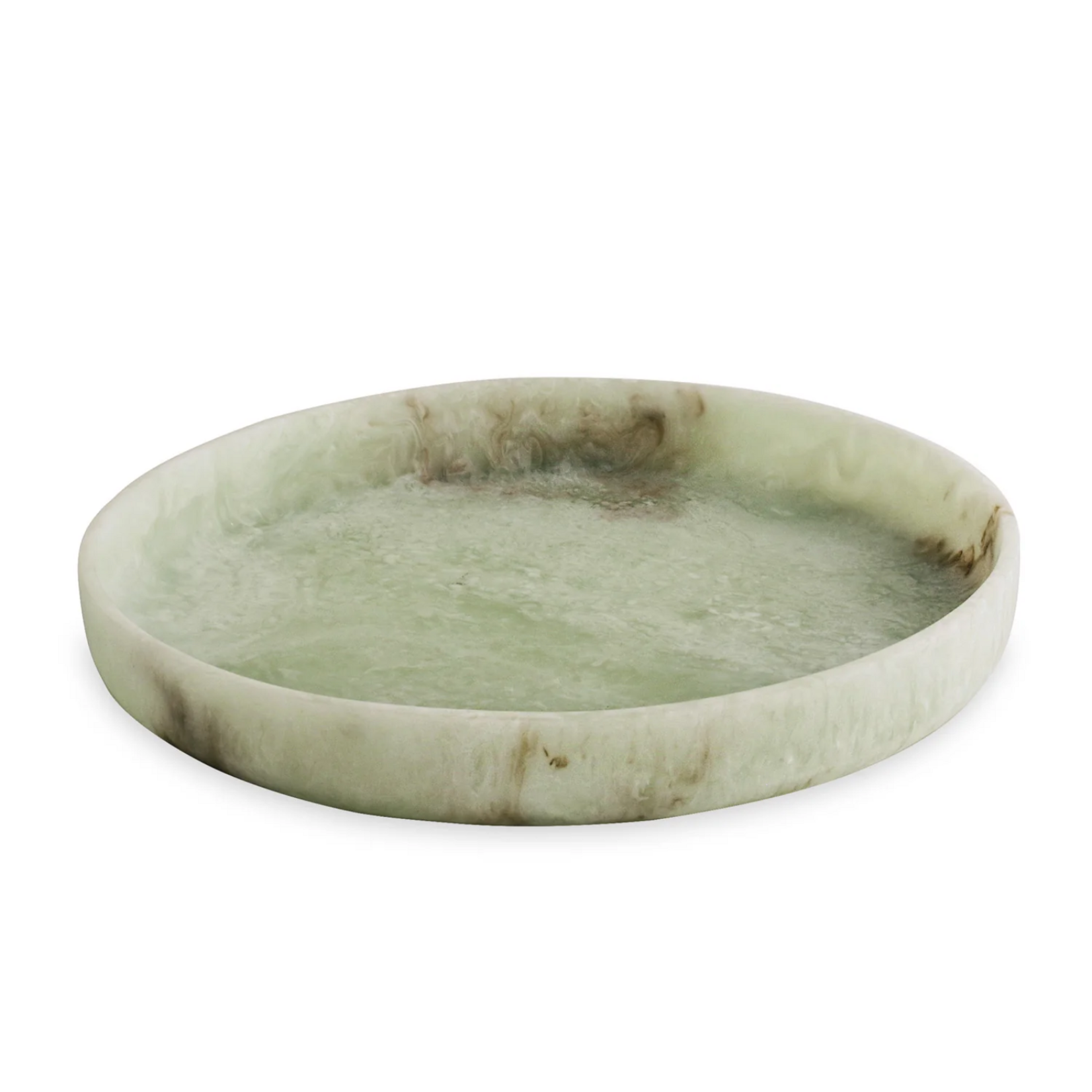 Beatriz Ball Resin Giada Round Tray - Jade Swirl