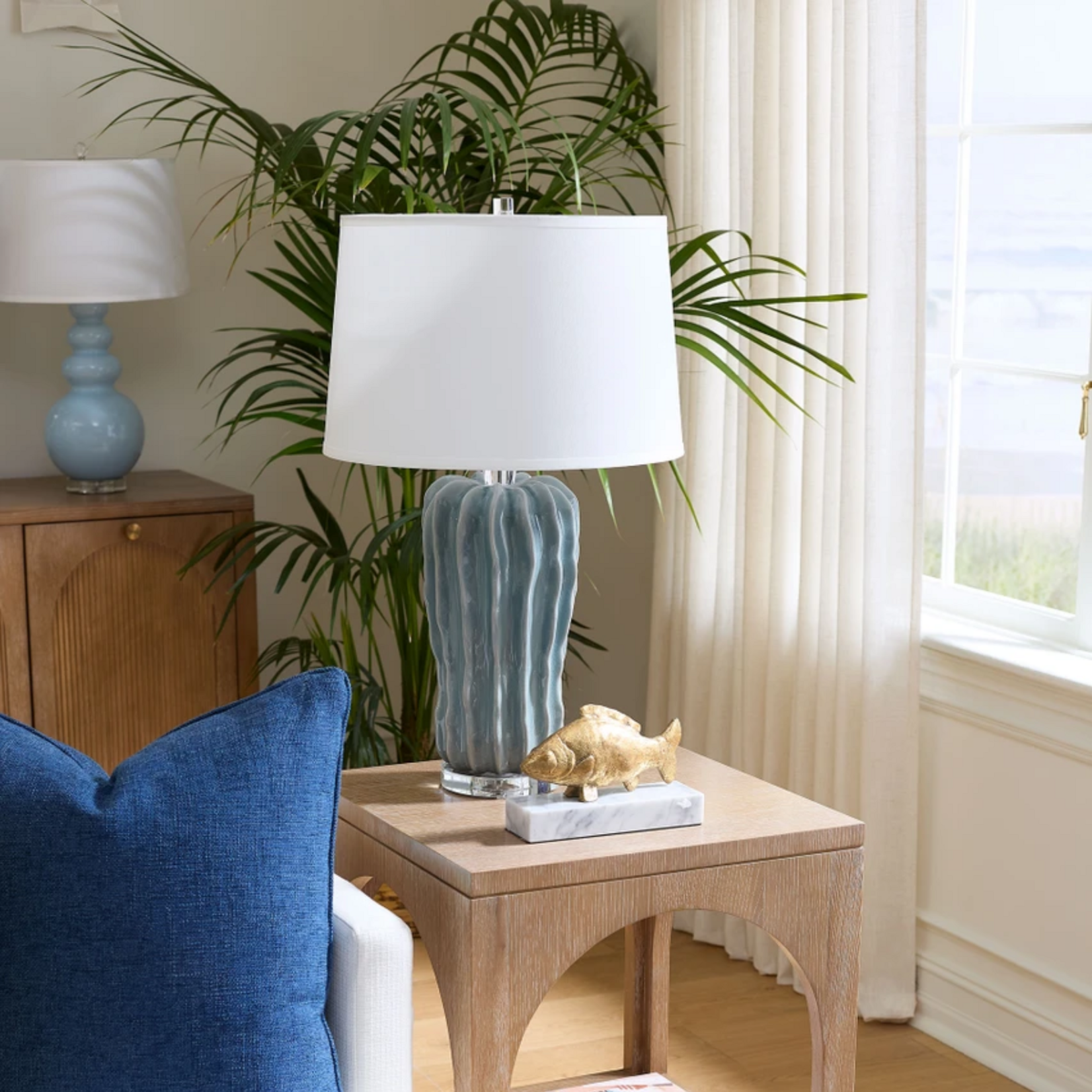 Villa & House Bungalow 5 Malibu Table Lamp Polar Mist Blue- Sold as Pair