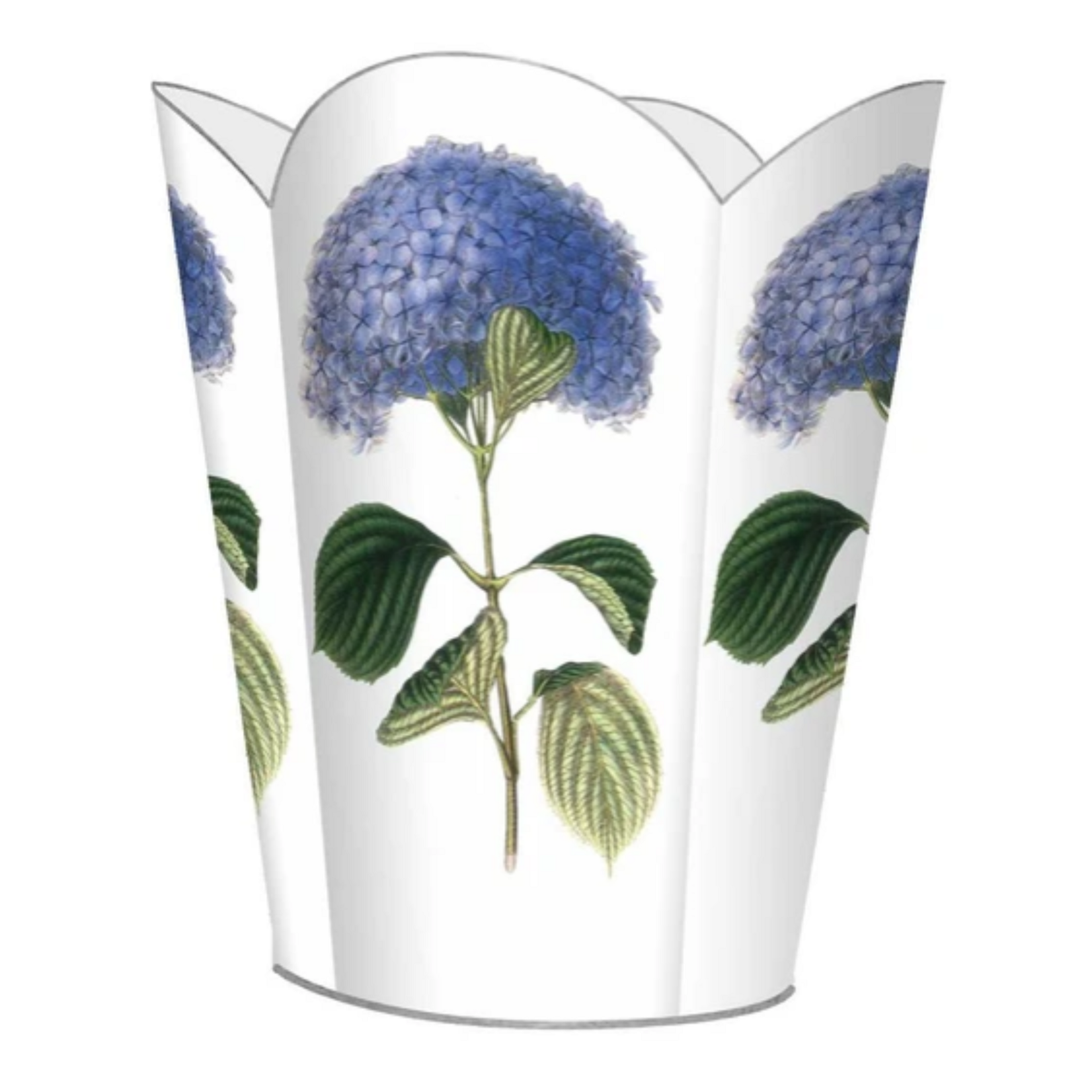 Marye- Kelley Blue Hydrangea Wastebasket