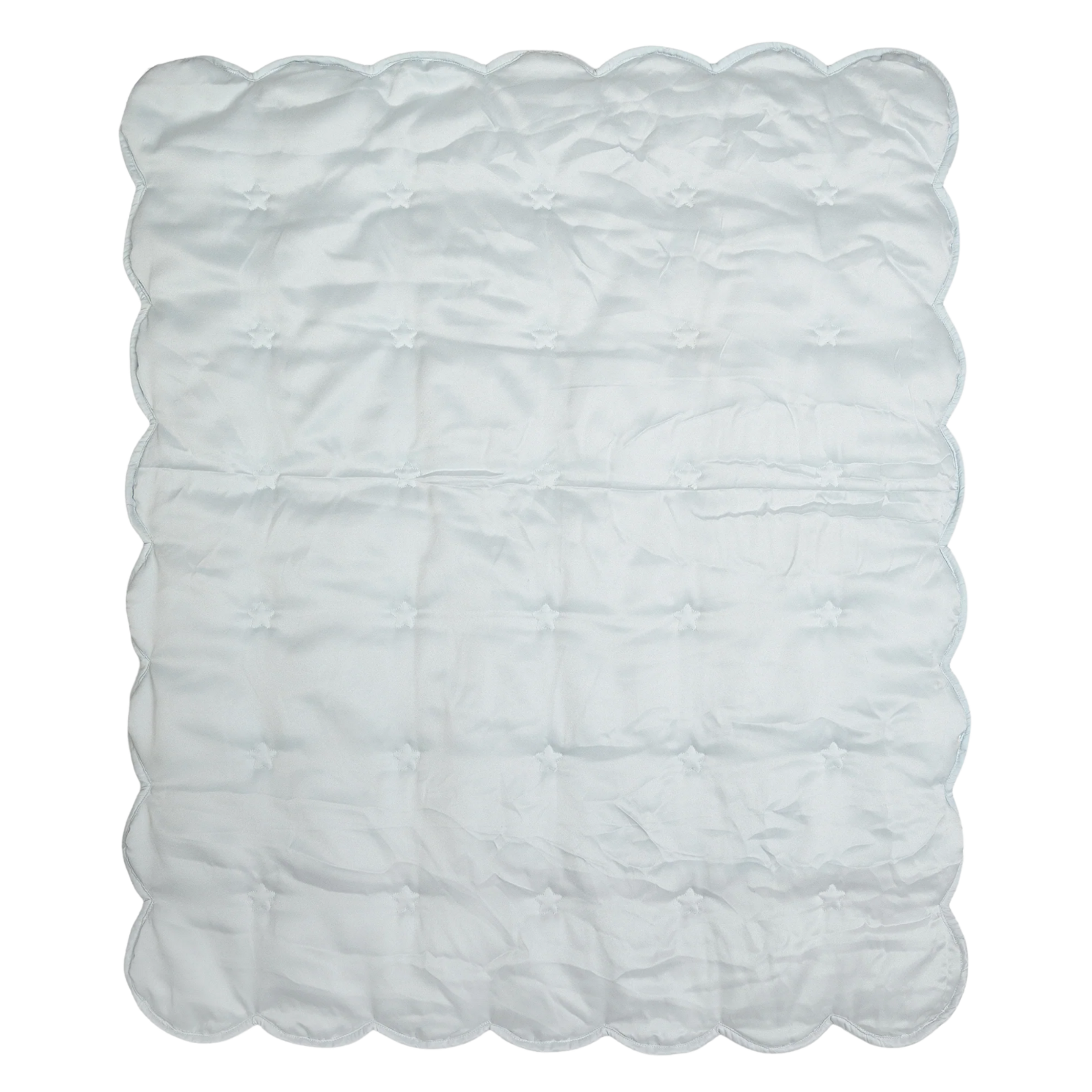 Hearts and Stars Quilted Satin Baby Blanket Blue