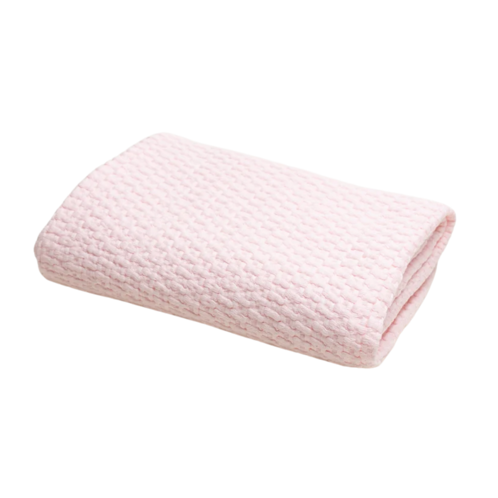 Baby Stonewashed Basket Weave Blanket with Binding - Pink